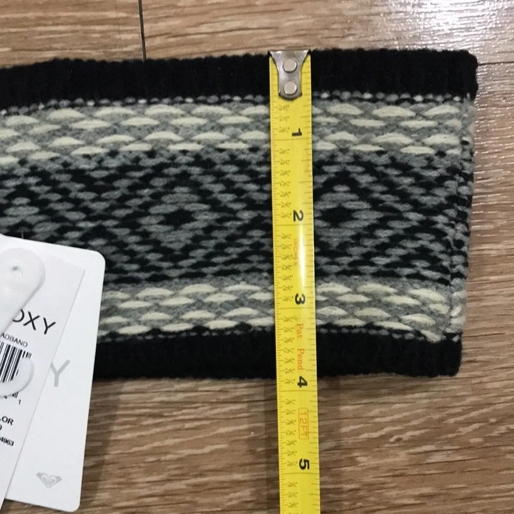 New! Roxy Tayla knit polar fleece lined headband black/white